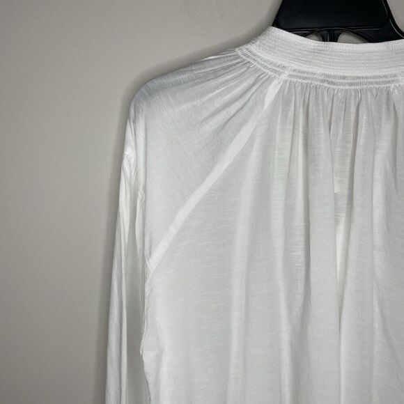 MADEWELL Top Women Small White Shirred Blouse Long Sleeve NQ888 - Picture 12 of 16